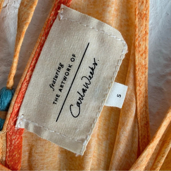 Anthropologie x Carla Weeks Setting Sun Strappy Maxi Dress Sz Small - Picture 5 of 9